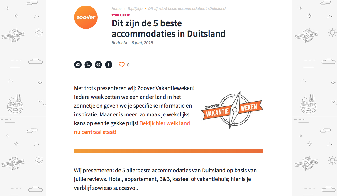 De allerbeste 5 accommodaties in Duitsland